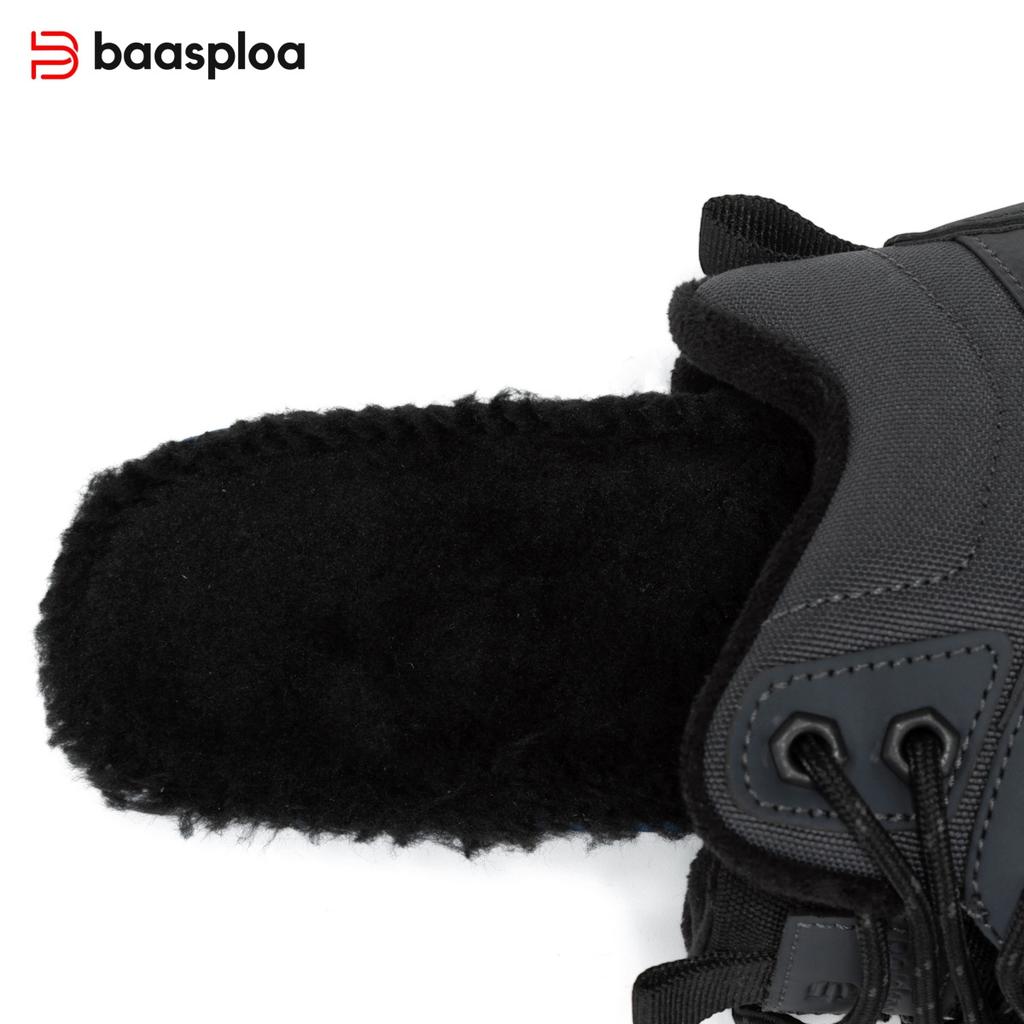 Baasploa Men's Autumn/Winter Outdoor Mountaineering Shoes and Boots Anti slip, Warm and Comfortable, Autumn/Winter Men's Shoes Promotion