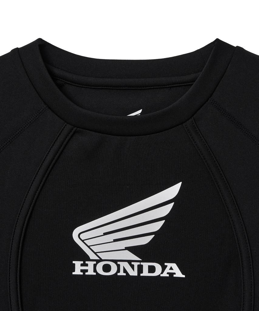PHYPS MOTORCYCLE Womens Curve Line Crop Short Sleeve Black
