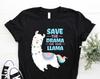 Funny Save The Drama For Your Llama Alpaca Lover T-Shirt Retro Love Cute Llamas Birthday Gift Tshirt Teacher School Party Present Tee Shirts