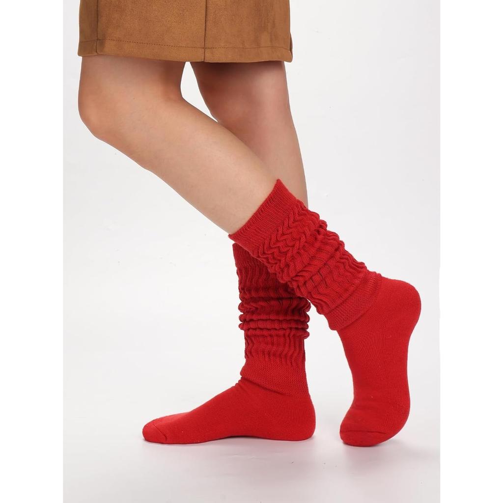 3 Pairs Slouch Socks for Women Size 9-11 Soft Extra Long Scrunch Knee High Boot Socks