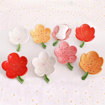 Floating Bathroom Shelves Flower Ceramic Soap Box Creative El Toilet High End Drain Soap Plate Home Flower Soap Disc Pallet