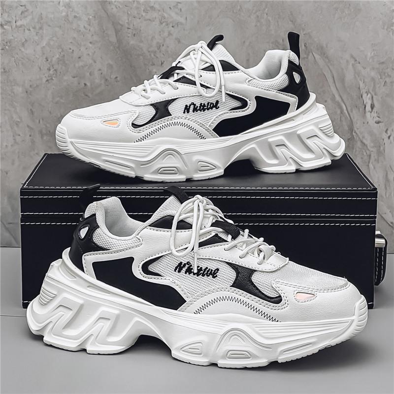 Autumn Hong Kong style sports men's shoes fashionable platform versatile comfortable casual shoes new lightweight mesh sports dad shoes