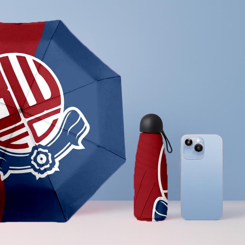 Bolton Wanderers FC Mini 5 Fold Pocket Umbrella Compact Lightweight Anti UV Rain Sun Protection Umbrella Portable Travel Umbrella