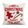 Red and Black Plaid Christmas Pillow Case Linen Print Home Lumbar Support Office Cushion