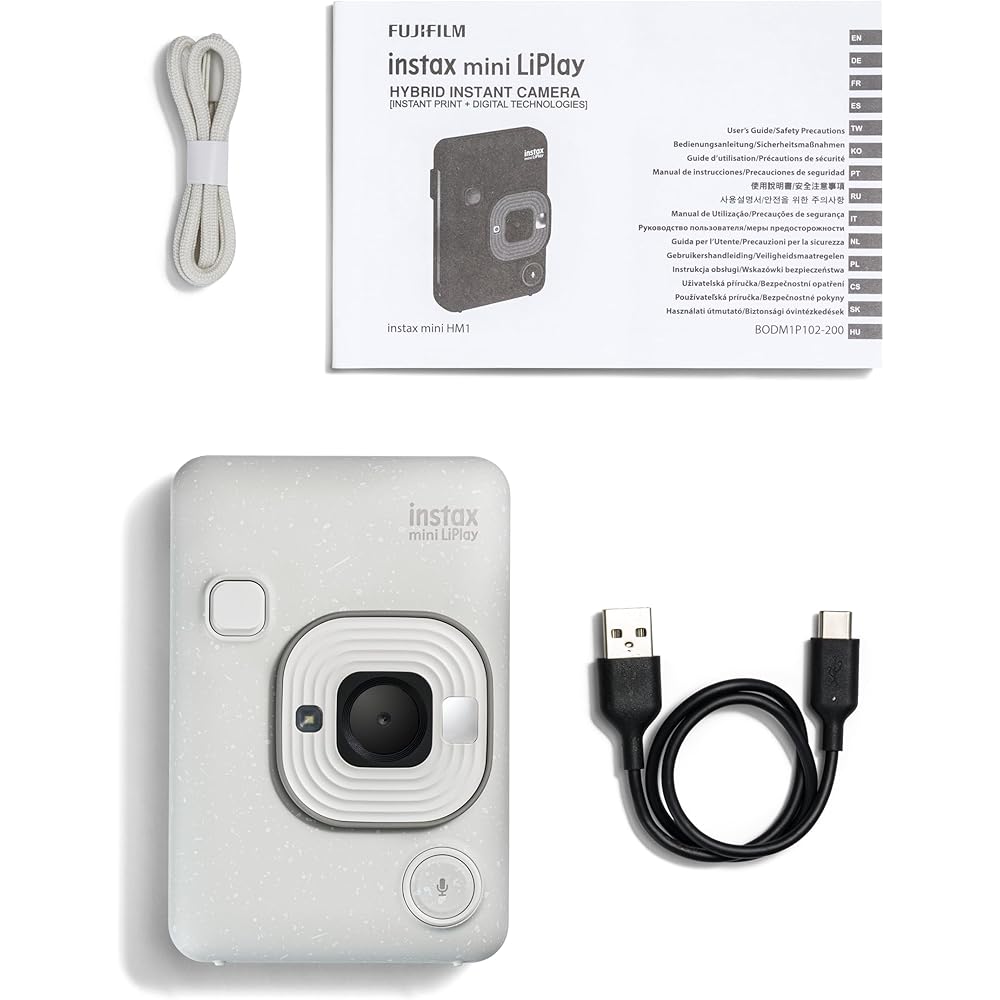Fujifilm Instax Mini LiPlay Instant Camera/Smartphone Printer, White (INS LIPLAY C WHITE VN)
