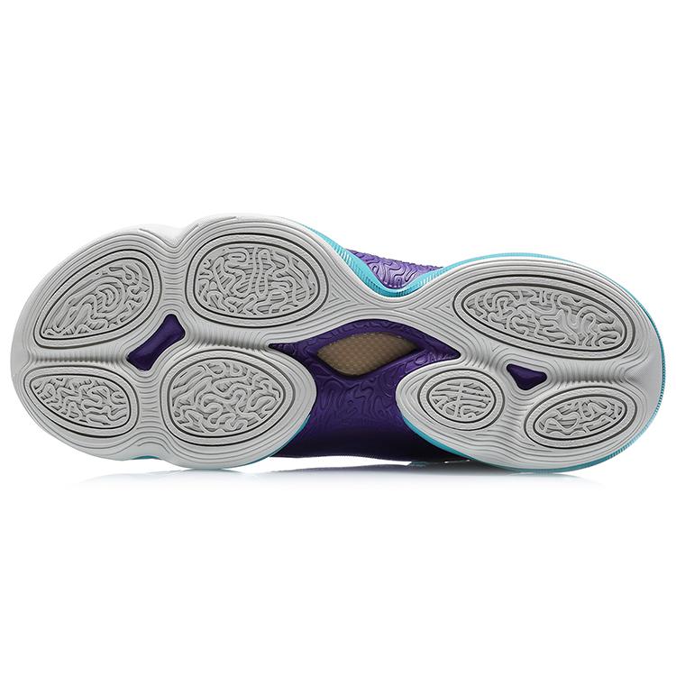 New LiNing Wow Shadow 2 Cushioned Slip Resistant Rebound Wear Resistant High Top Basketball Shoes Men's White Purple ABPR005-5