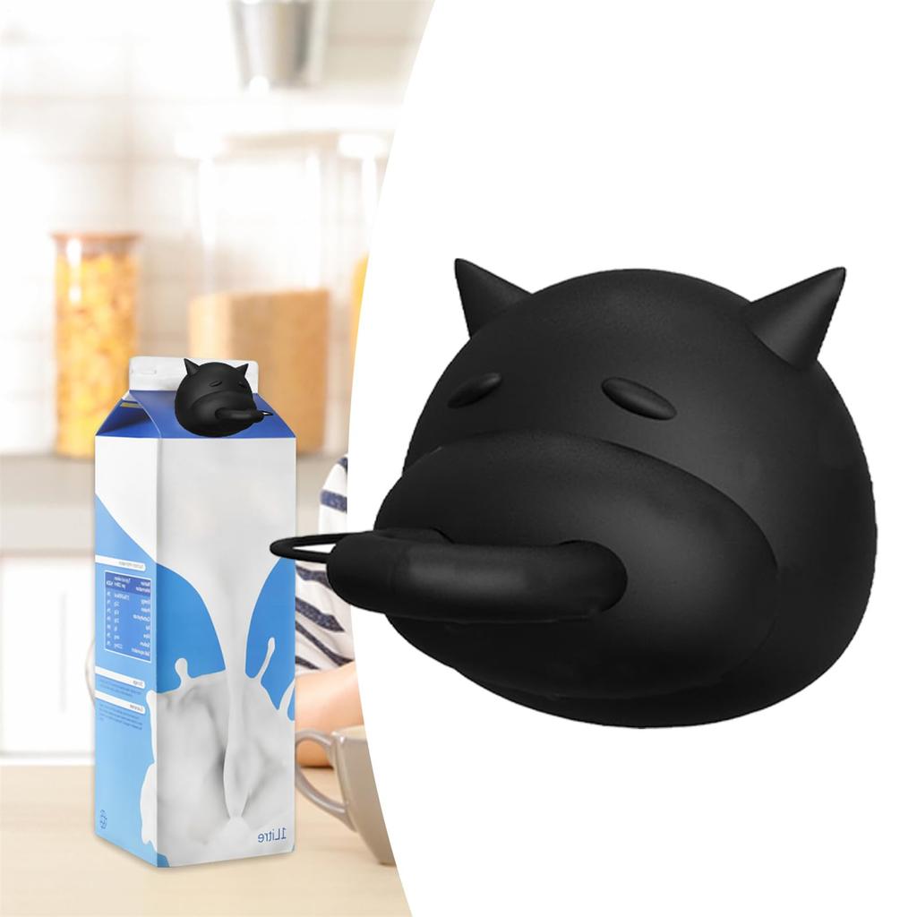 Silicone Milk Bottle Pourer Lid Milk Carton Lid In Cow Shape, Rotating Drink Box Cap Dispenser Attachment, Funny Milk Bottle Stopper