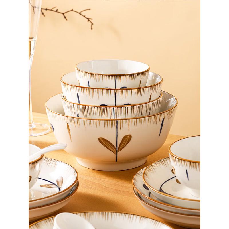 JingJingRS Lanting Xu Japanese Ceramic 10-Piece Dinnerware Set