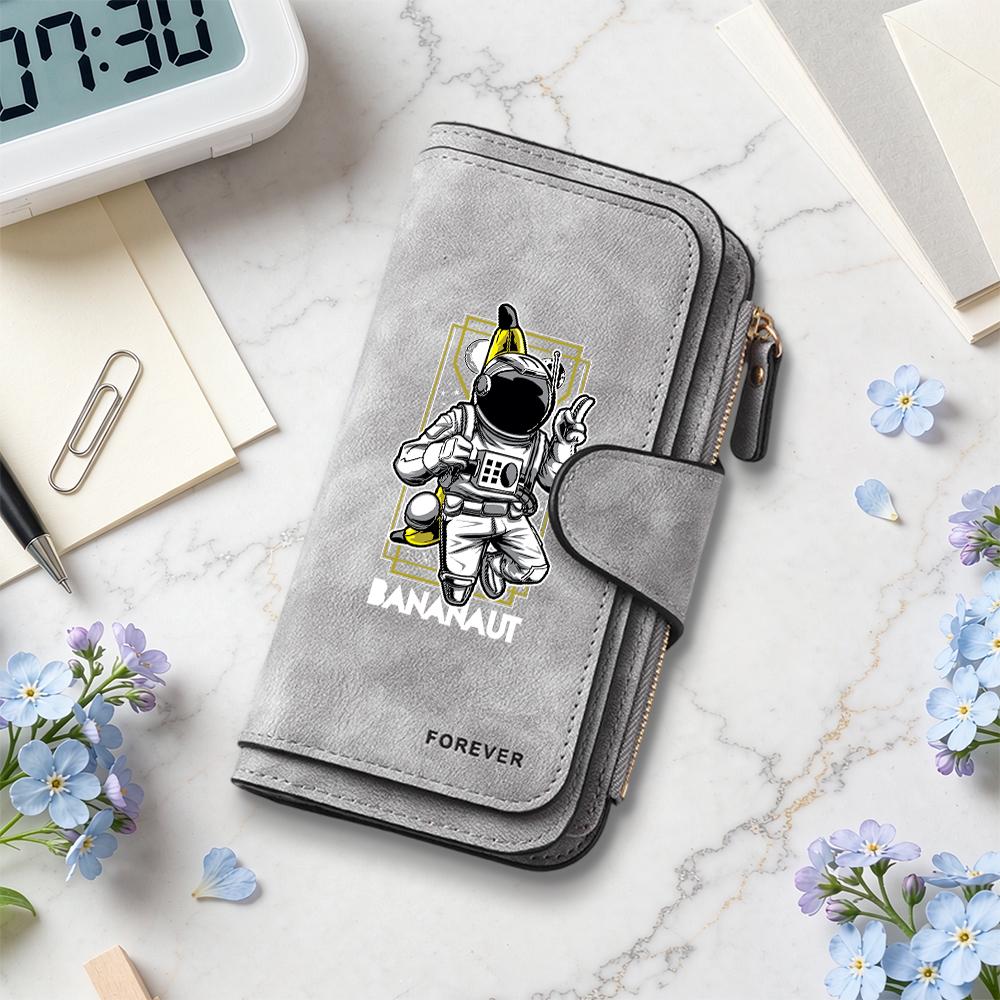 Bananaut Astronaut Print Fashion Casual Long Wallet for Daily Use