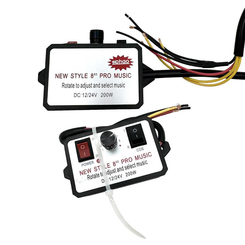 Car Horn Controller 16 Sound Effects Adjustable Electric Speaker 12-24V for Car Boat Truck Upgrade