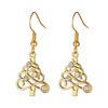 Festive Holiday Earrings Set: Long Style Bell, Snowflake, Santa, Tree, Cane Alloy Earrings for Women