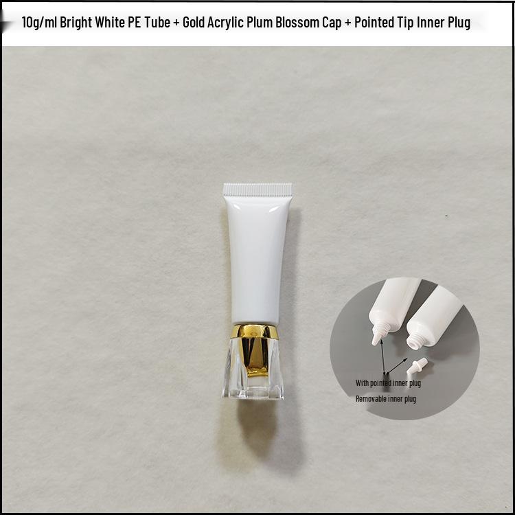 In Stock 10g Eye Cream Empty Tube - Milky White Refillable Skincare Cosmetics Packaging 