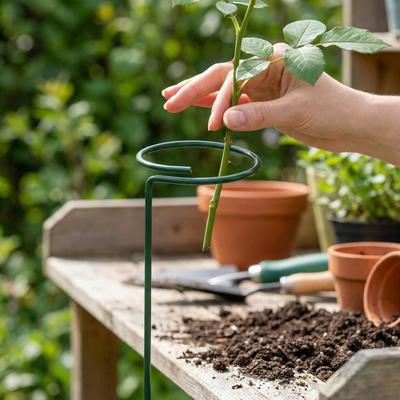 Gardening Plant support16Metal Flower stand5-10pcsClimbing Trellis Single-stem Support for Potted Plants