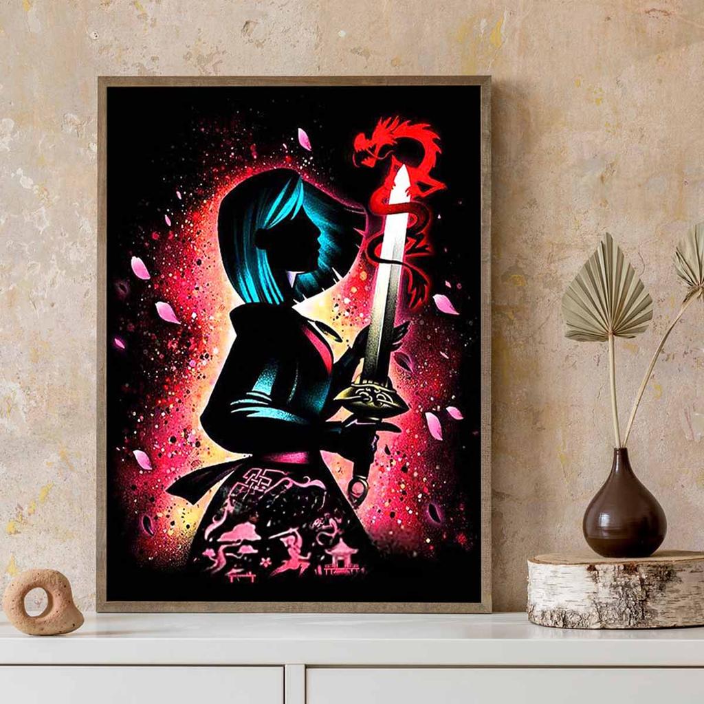 Full Round Diamond Painting Princess Hua Mulan Art Rhinestone Picture Mosaic DIY 5D Cross Stitch Embroidery Home Decoration