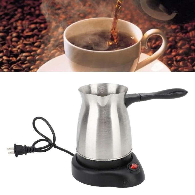Elektrický turecký kávovar Nerezová konstrukce Ergonomická rukojeť Kapacita 600 ml Rychlovarný kávovar
