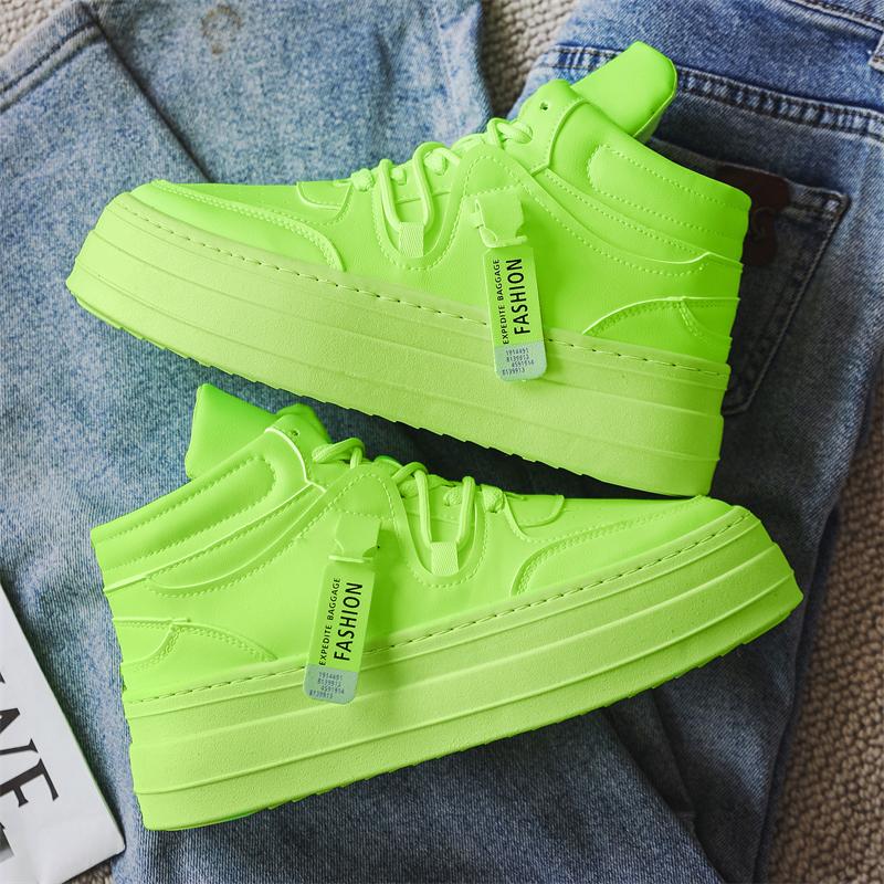 Fashion Green Designer Mens Sneakers Autumn Casual Sports Skateboard Shoes For Men High top White Sneaker Platform Footwear Male