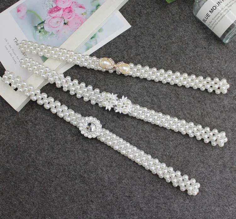 Pearl waist chain with beaded elastic waistband