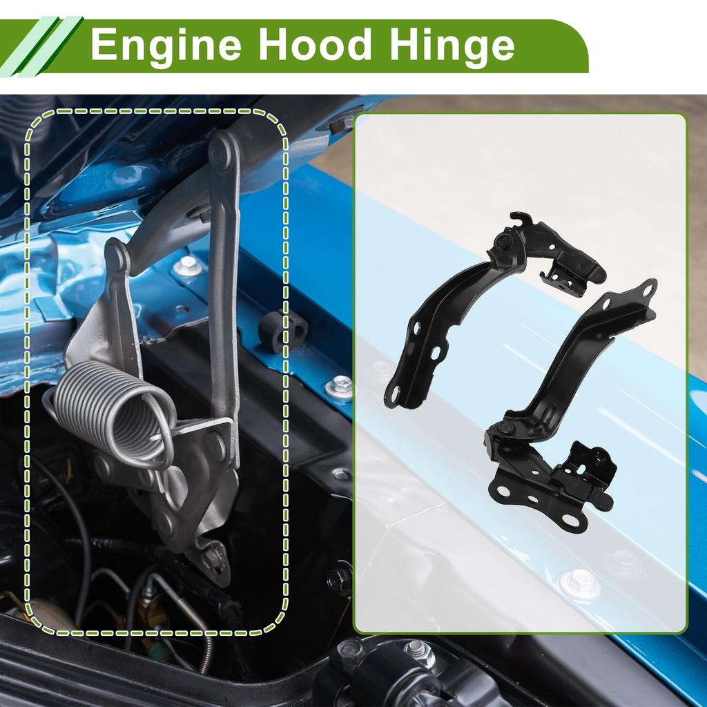HOPESPANNER 1 Pair of Black Front Driver and Passenger Side Hood for Toyota Camry Brackets, Iron, 2018-2022