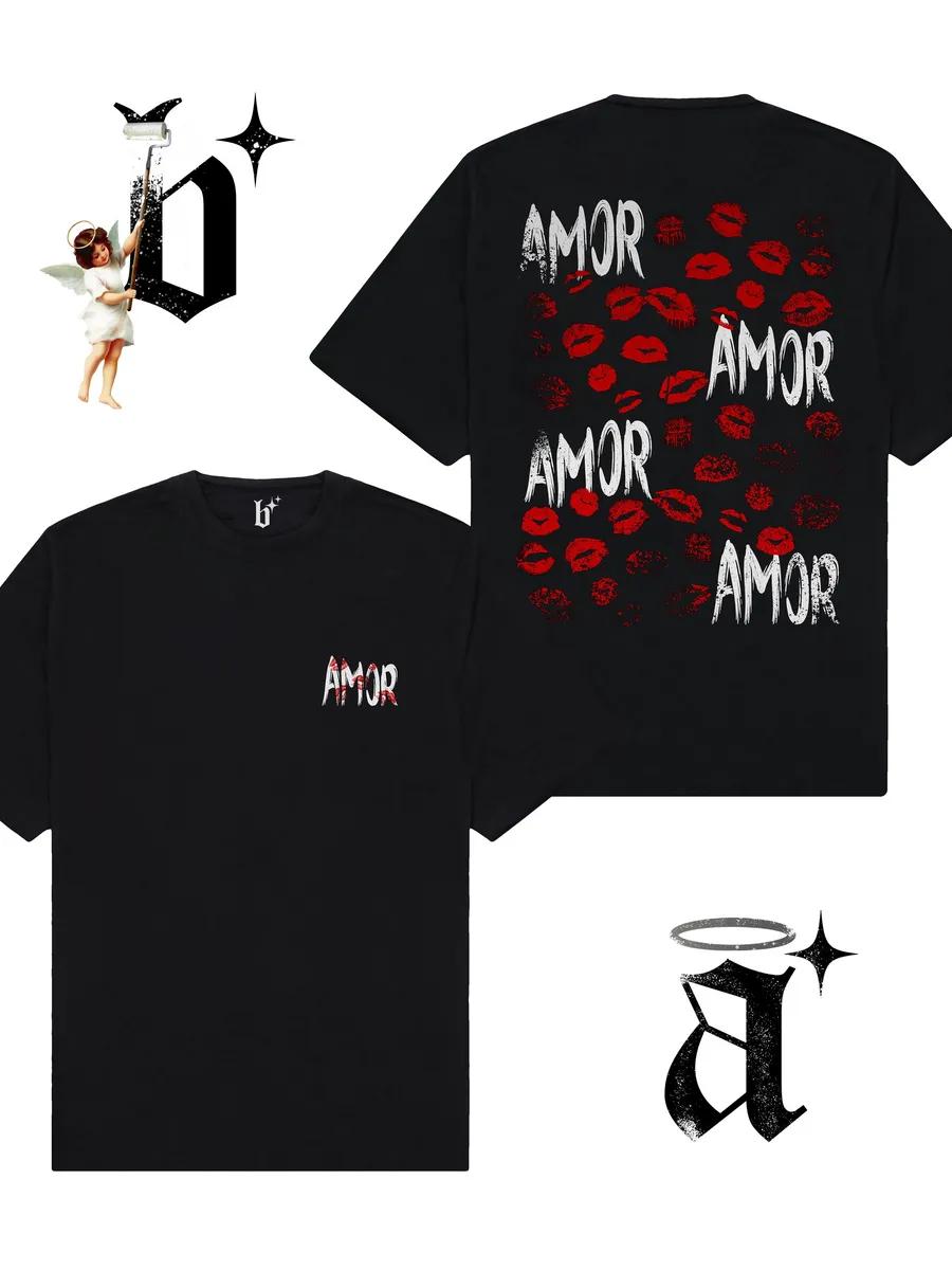 Oversized kisses print T‑shirt 2XL
