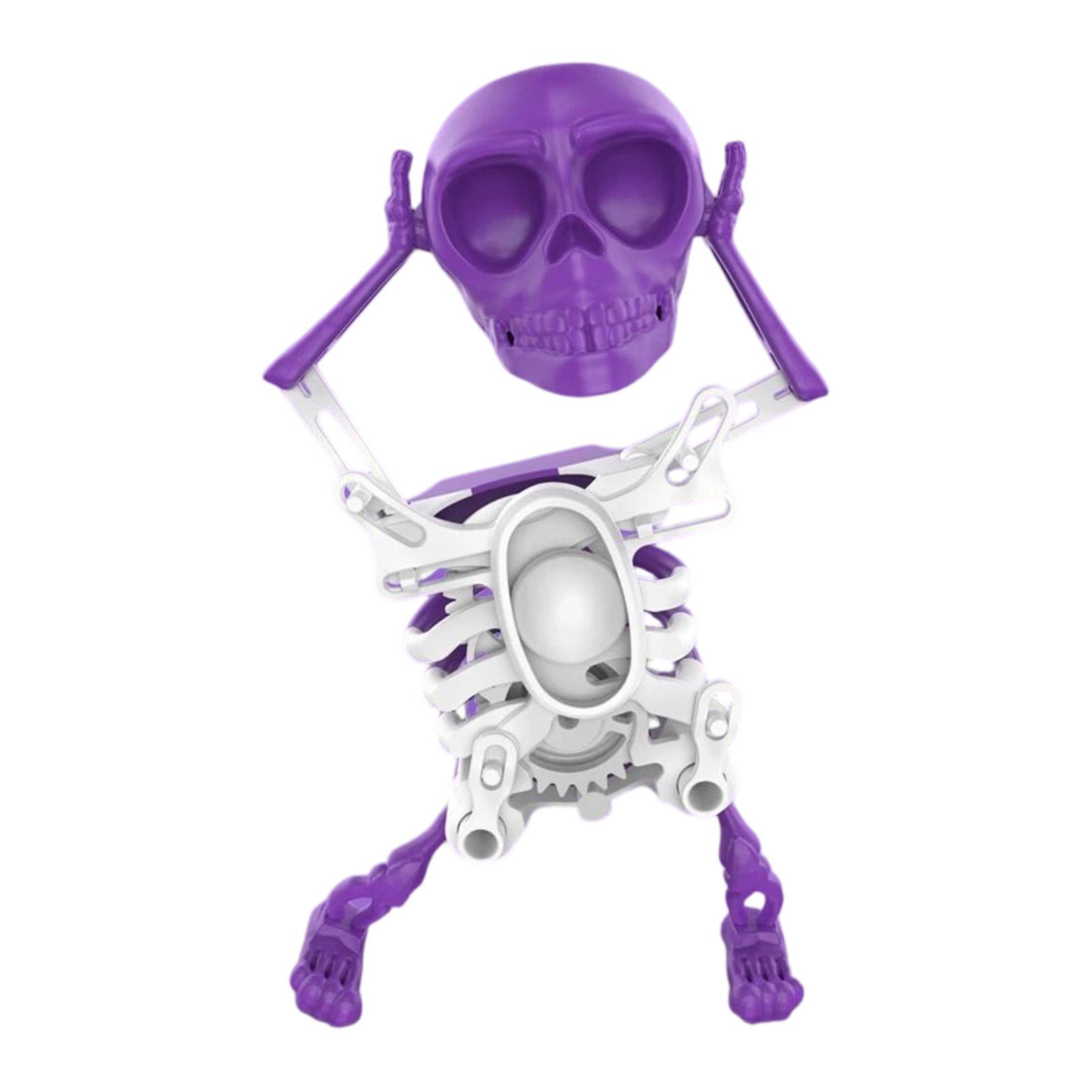 Dancing Skeleton Toy 3D Swinging Wind Up Skeleton Desktop Spring Clockwork Toy for Desk Decoration and Stress Relief 20cm
