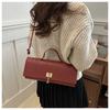 Textured Woven Square Bag Fashion Shoulder Handbag Casual Crossbody Purse Simple Solid Color Faux Leather Tote KTB