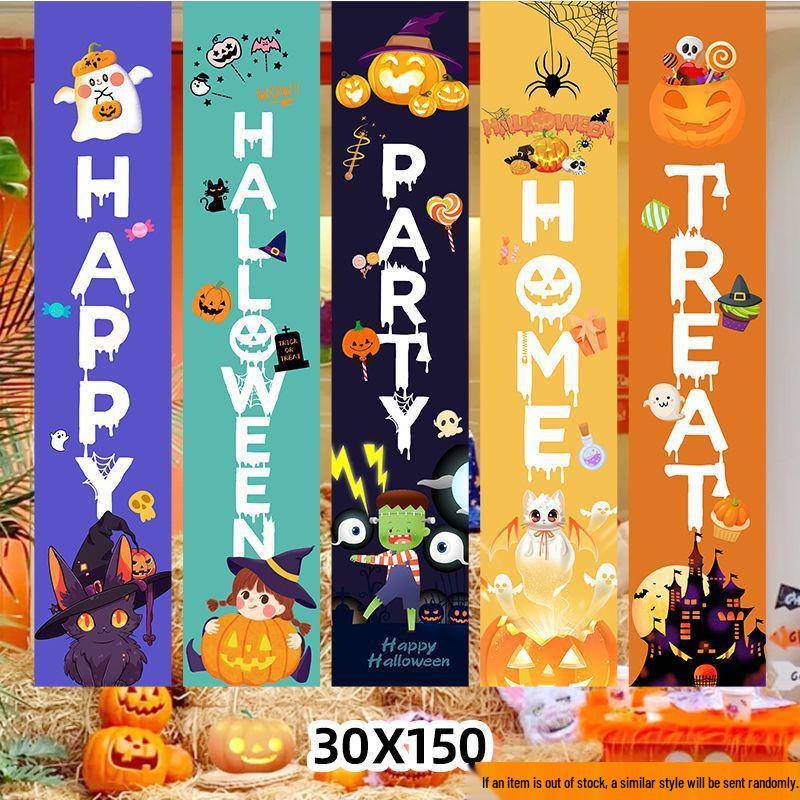 Halloween Förskola Bar Utomhusdekor: Hängande pumlykta & Fotorekvisita-prydnader