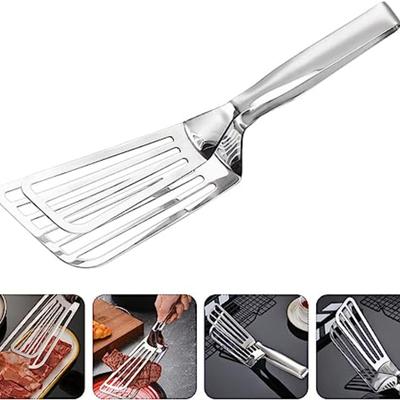 304 Kitchens Tongs 10" Premium Acciaio Inox Multiuso Pinza Pane Clip/Morsetto per Bistecca/Morsetto per Bistecca Fritta/Pinza per Barbecue/Pinza per Bistecca