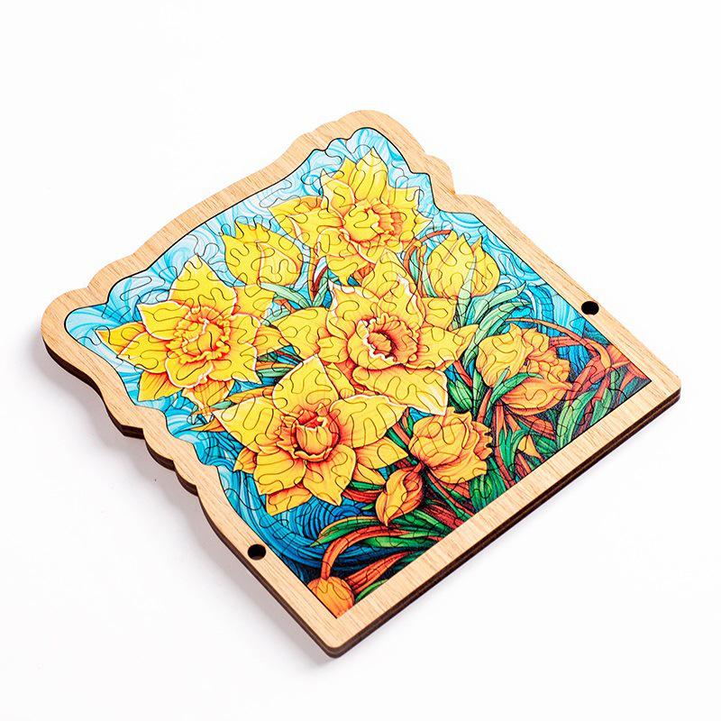 Narcissus Creative High-Difficulty Wooden Jigsaw Puzzle - Educational Gift Toy & Ornament