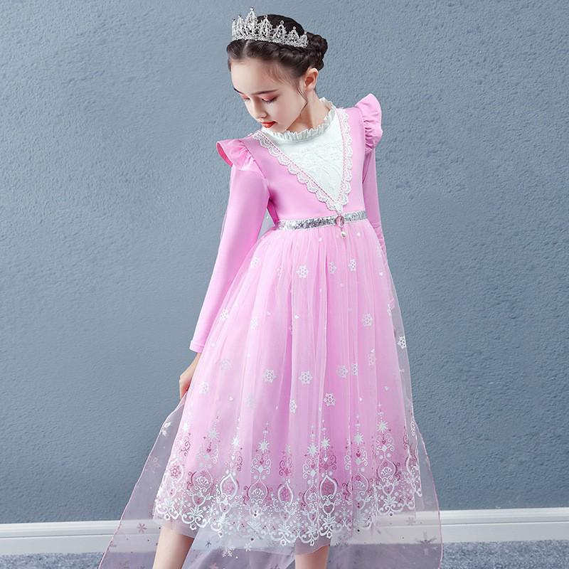 

Модное платье принцессы с пышными рукавами на флисовой подкладке для девочки на день рождения 150cm