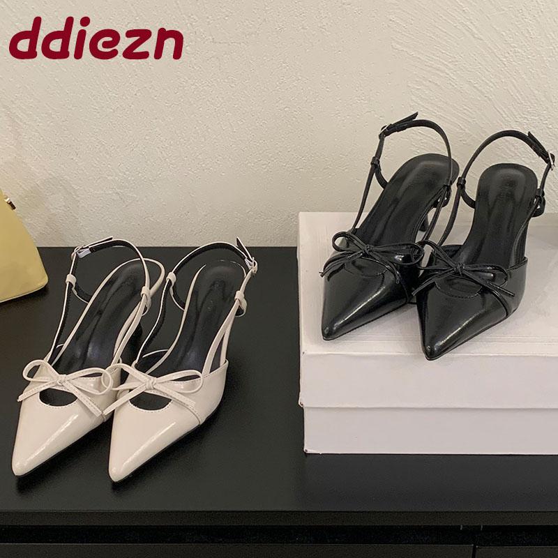 Fashion Fashion Pointed Toe Women High Heels Sandals Shoes Female Shallow Footwear Butterfly-Knot Ladies Heels Sandals Shoes Pumps