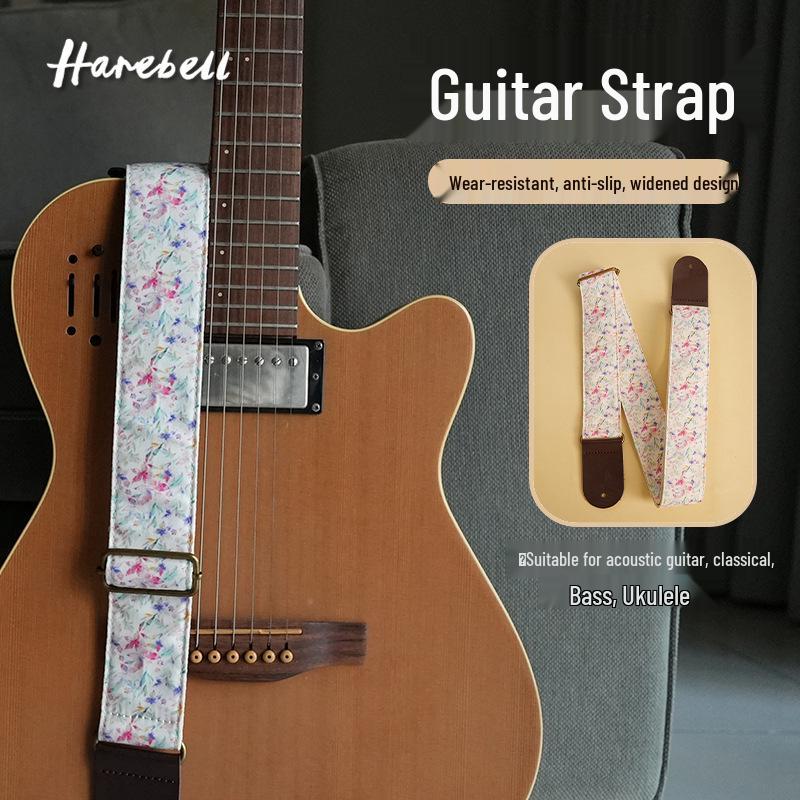 Mori-kei Floral Guitar Strap - Comfortable Decompression Design (PO-021)