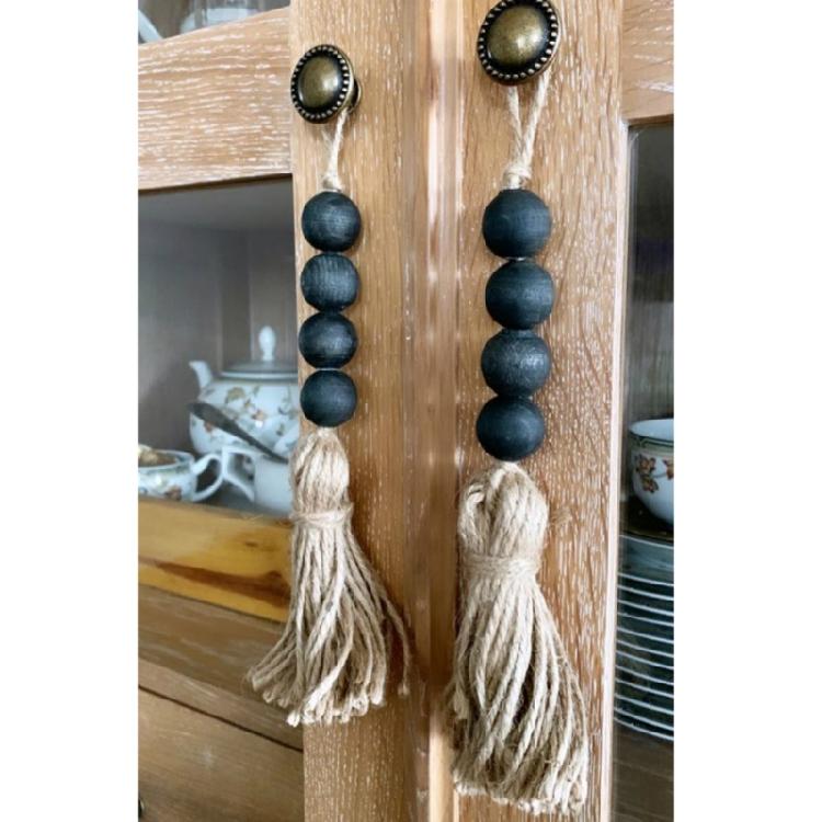 Tassel Farmhouse Beads Room Decor Rustic Wedding Vase Ornament Wood Material