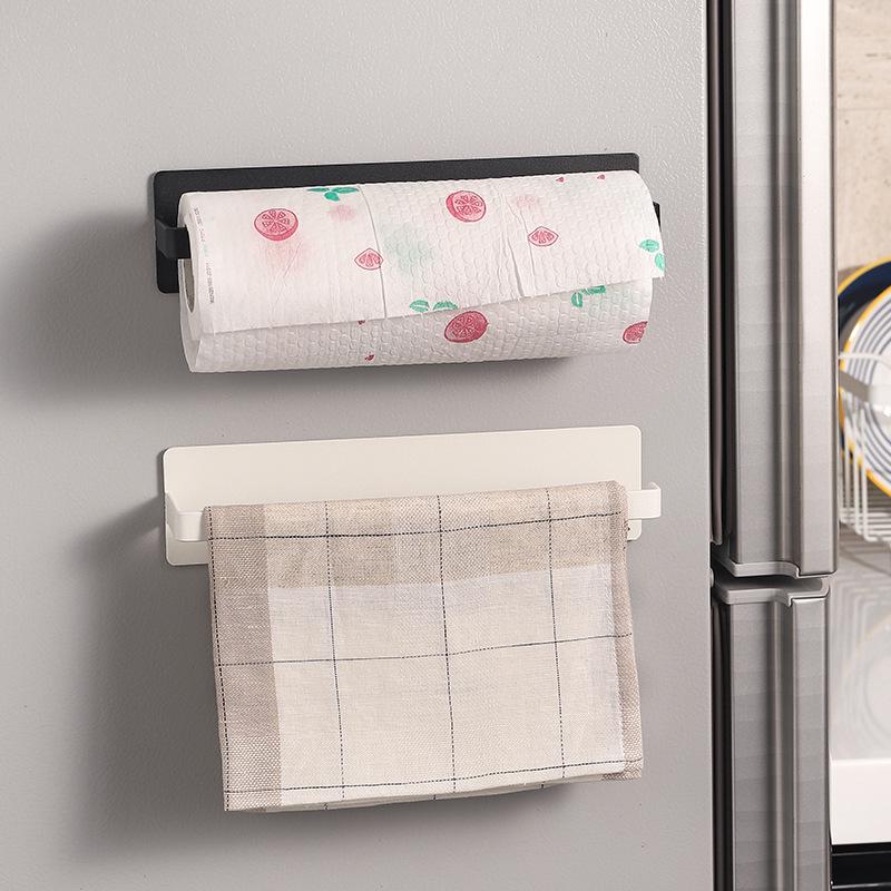 Magnetic Refrigerator Rack & Holder for Paper Towels, Seasoning Bottles, Cling Film, and Rags.