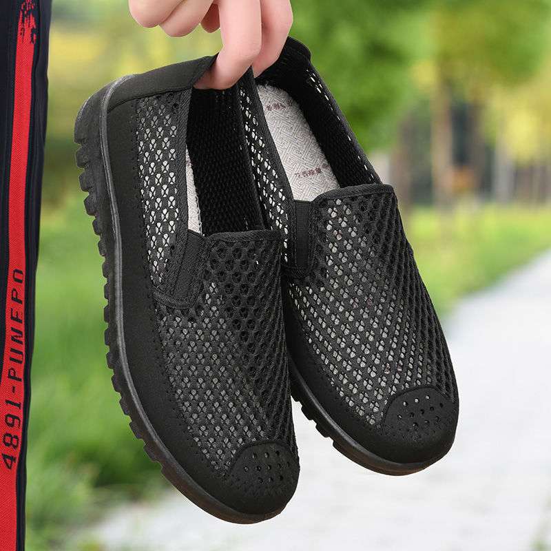 Summer Old North Cloth Shoes Men's New Breathable Casual Soft-soled Dad Shoes Middle-aged and Elderly Deodorant One-pedal Sandals