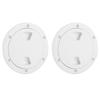2PCS 4in Boat Deck Plate Round White ABS Plastic Inspection Hatch Cover for Marine Yacht Boat
