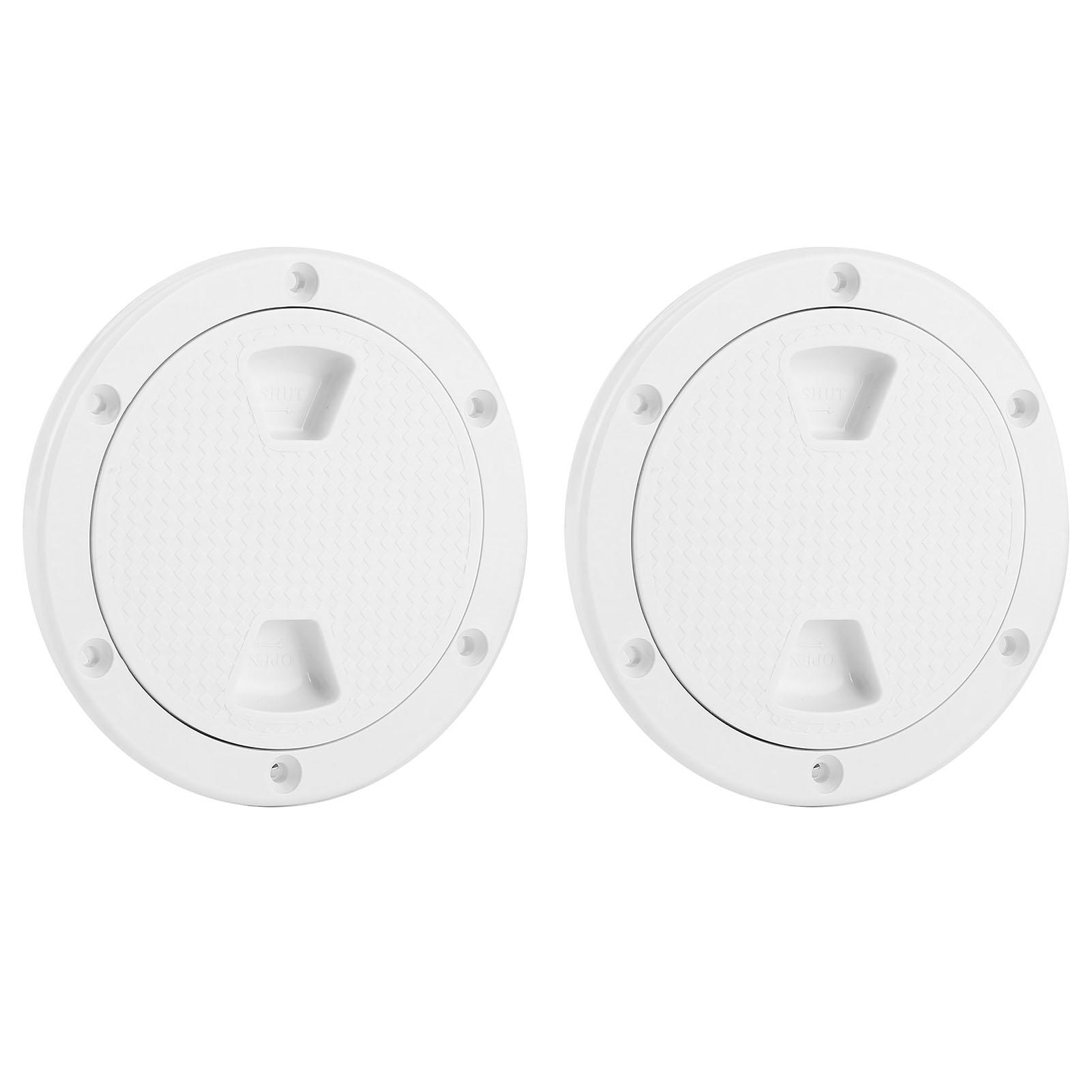 

2PCS 4in Boat Deck Plate Round White ABS Plastic Inspection Hatch Cover for Marine Yacht Boat