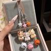 Bag Pendant Resin Star Cat Design Keychain with Bell Sound Mobile Phone Lanyard Stress Relief Hanging Buckle Lightweight Bag Hanger