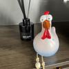 Big-eyed Hanging-leg Hen Garden Ornament - Cute Chicken Figurine for Outdoor Decoration
