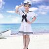 Childrens Navy Uniform Dance Costume With Polyester Fabric For Stage Performance
