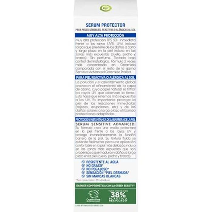 Sérum corporel - GARNIER - SENSITIVE ADVANCED - SPF50+ - 125 ml - Sans parabène