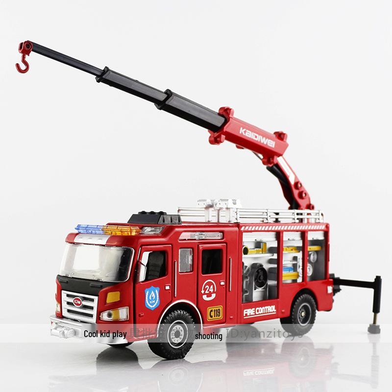 KDW 1:50 Fire Truck Crane and Water Tanker Rescue Vehicle Model Toy 1:50
