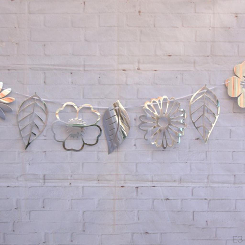 Leaves Flower Banner Bunting Garland For Festivity Home Party Ornaments