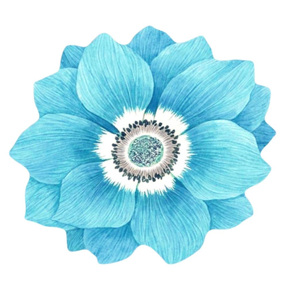 

Pastoral Flower Carpet Special-shaped Door Gasket Baby Crawl Blanket Cloakroom blue