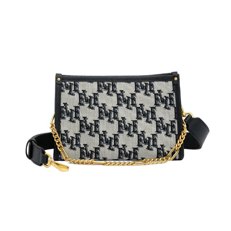 ELLE Monogram Chain Shoulder Bag