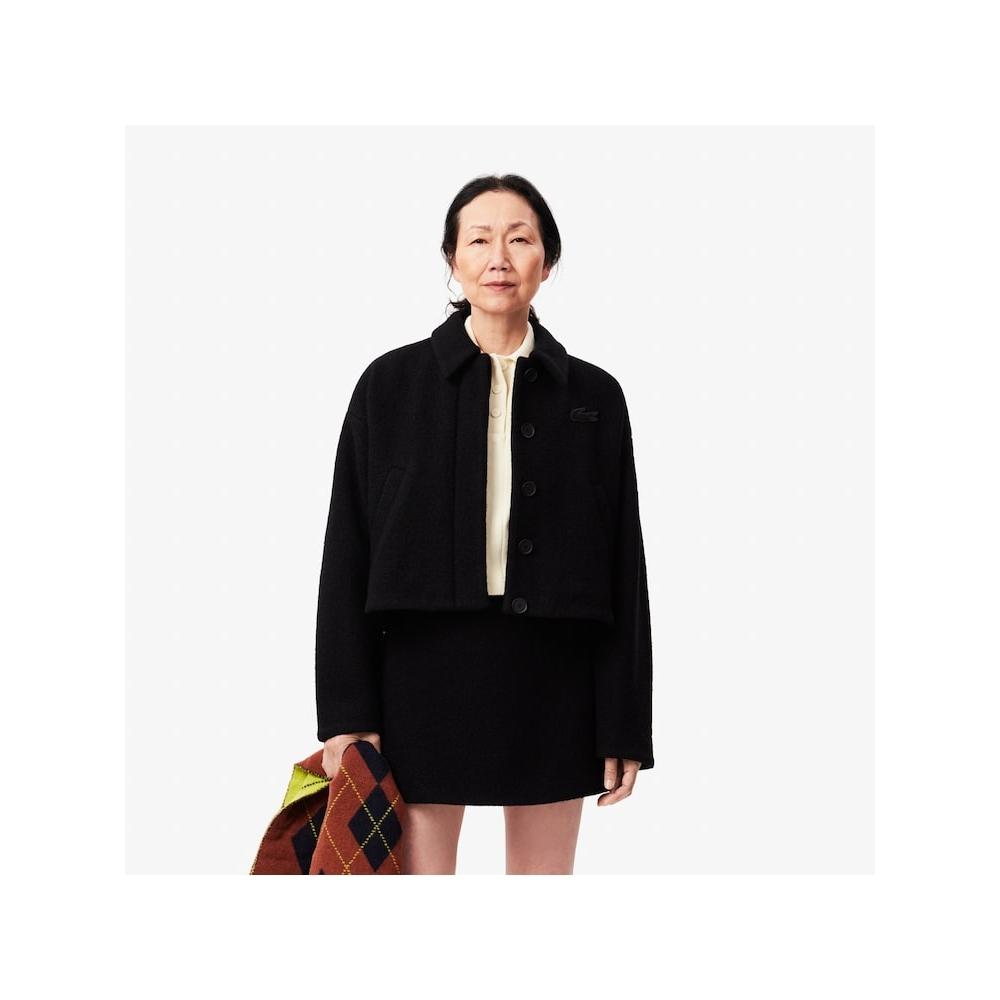 

LacoSte Women S Wool Collar Crop Jacket Bf8021 54n 031 q2nBf8021 54n031 038