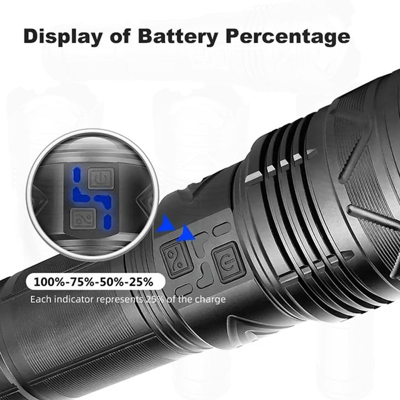 Powerful LEDs 1000000LMs Flashlight Super Bright Rechargeable Portable Ultra Power Torch Lamps Outdoor Emergency Camping Lantern