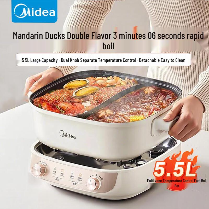 Midea 5.5L Dual-Zone Electric Hot Pot & Grill