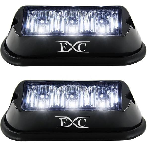 FXC (2PCS 3-LED Strobe Light Purple Waterproof Emergency Beacon Flash Lights,Purishion Caution Bar 12 Different Flashing Car SUV Pickup Truck Van…