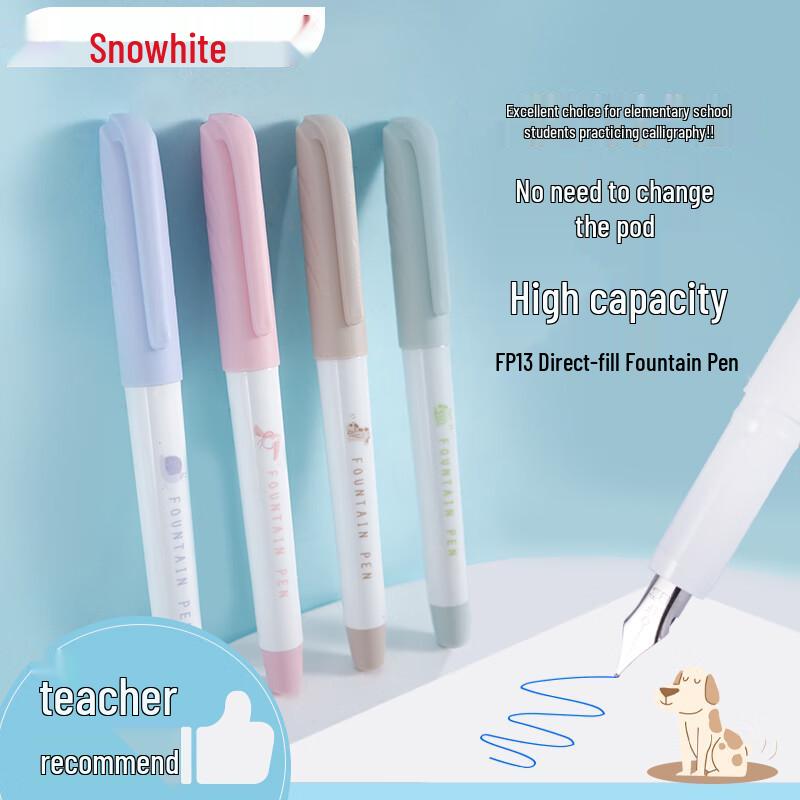 Snowhite Erasable Posture Correcting Fountain Pen - 8 Pack