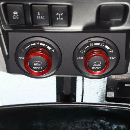 2X Aluminum Driving Mode Switch utton Knob Ring Trim for 4Runner TRD 2010-19 Red